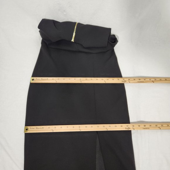 CALVIN KLEIN Minimalist Stretchy Sleeveless Gold MK Black Dress Size 6 LIKE NEW! - Picture 16 of 16